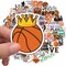 50Pcs Basketball Stickers, Basketball Scrapbook Stickers for Kids Teens Boys Girls, Waterproof Vinyl Stickers for Water Bottle Laptop Scrapbooking Skateboard Guitar